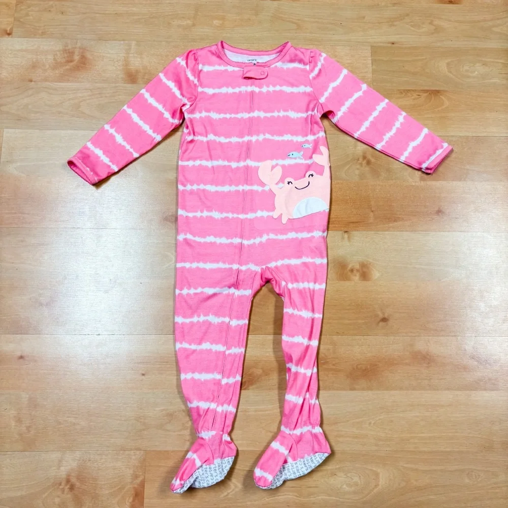 Carters 2-Piece Lightweight Ocean Graphic Footie Pajamas Bundle Size 3T